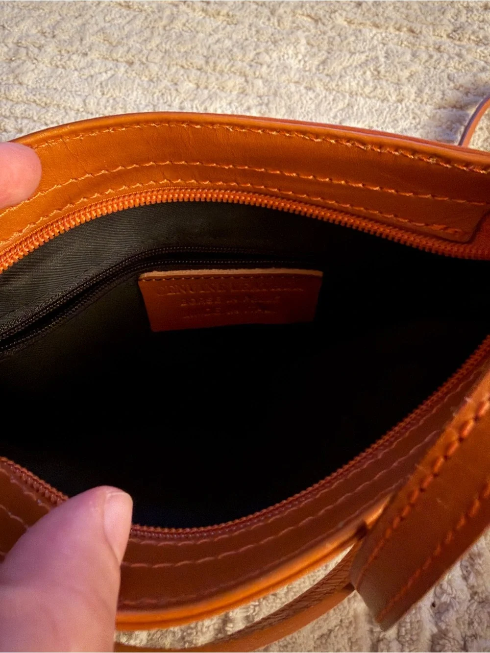 Borse in Pelle Women's Genuine Leather Crossbody Bag Cognac Brown Made in Italy